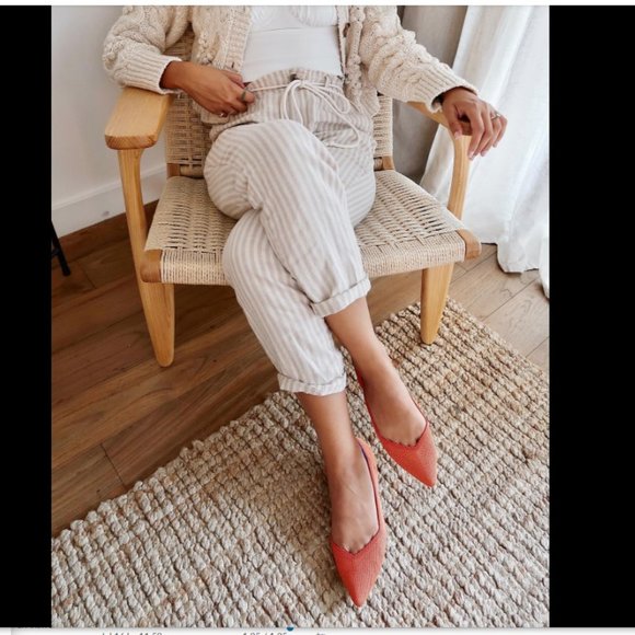Rothy's Orange Flats Sleek Minimalist Design - Picture 3 of 10